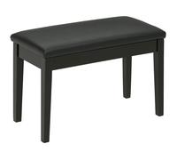 Banquette tabouret siège pour piano avec coffre de rangement pied bois hévéa revêtement synthétique noir 75x35x49cm Noir