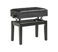 HOMCOM Banc de Piano, Banc de Clavier réglable en Hauteur en Bois Massif, Tabouret Piano avec Compartiment caché, siège rembourré polyuréthane, Stable et antidérapant, Charge 150kg, Noir