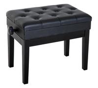 Banquette tabouret siège pour piano hauteur réglable 55L x 33l x 48-58H cm coffre de rangement interne as Noir