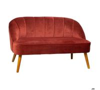 Banquette velours ""Naova"" 2 places,rose terracota - Atmosphera createur d'interieur