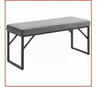 Banquette veloutée rembourrée - HOMCOM - Polyvalente Salon Chambre Entrée - Gris foncé