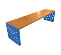 Banquette Venise acier et bois RAL5010 - lasuré chêne clair - PROCITY - 209169.5010.CHEC
