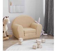 vidaXL Canapé-lit pour Enfants crème Peluche Douce