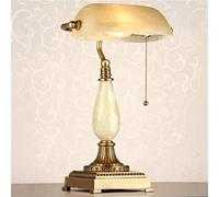 Banquier Retro Pure Cuivre Marbre Bureau Étude Bureau Lecture Table Lampe Lumière Salon Chambre Décoration Collection, JZRRSLUHK, un, un
