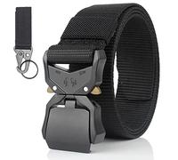 Bansga Ceinture Tactique Homme Style Militaire - Heavy Duty Ceinture en Nylon Pour la Chasse, D'entraînement, Armée, Course à Pied (Noir)