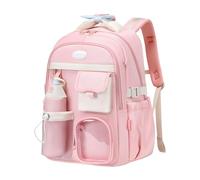 Bansusu Sac à dos pour filles pour enfants, cartable multi-poches avec trousse à crayons, A - Rose