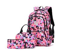 Bansusu Sacs à dos à imprimé géométrique pour filles et garçons pour enfants sacs d'école primaire, Noir-A - 3 pièces, Small-A-3Pcs, Voyage