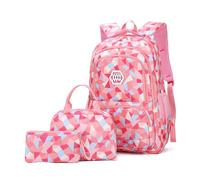 Bansusu Sacs à dos pour enfants à imprimé géométrique pour filles et garçons, Rose., Large-A-3Pcs, Voyager