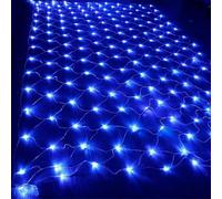 BANTASE Filet Lumineux D'extérieur À 144 LED, 2 X 2 M, Étanche, avec 8 Modes, Télécommande, for Fête De Noël, Jardin, Clôture d'arbre(Blau,1.5m x 1.5m 96led)