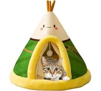 BANTASE Lit-Cave for Chat, Pliable Et Portable, avec Coussin Amovible Lavable, Maison-Tente Moelleuse Confortable, Idéale for l'hiver(B,Medium)
