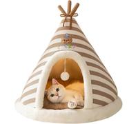 BANTASE Lit for Chat, Grotte avec Fond Antidérapant, Nid for Animaux Coussin Amovible Et Lavable, Tente Douillette, Douillet for Chien(B,Medium)