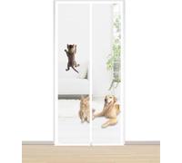BANTASE Moustiquaire De Porte Personnalisée for Chat Et Chien, Anti-Rayures, Cloison Autocollante for Animaux De Compagnie, Sécurité(90x200cm)