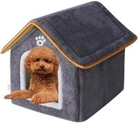 BANTASE Niche for Chat 2 en 1, Maison Chaleureuse, Canapé avec Oreiller Amovible Et Lavable, Cube Douillet, Tente Mignonne À Motif Dessin Animé, Lits D'intérieur(C,Small)