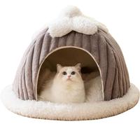 BANTASE Niche for Chat - for Animal De Compagnie avec Tapis Amovible, Imperméable Et Résistant Aux Intempéries, Lit Pliable Confortable for sous-Sol(Grau,Large)