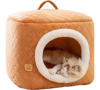 BANTASE Panier for Chat, Adorable Animal De Compagnie, Chaud Et Ultra Doux, Créatif, Maison Troglodyte, Apaisant, for Petits Chiens Chats(Braun,Small)