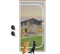 BANTASE Porte Moustiquaire Améliorée for Chat 130x220cm, sans Danger Les Animaux avec Fermeture Éclair Double Face, Liberté Chats Et Chiens(130x220cm)