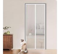 BANTASE Porte Moustiquaire for Animaux avec Fermeture Éclair, Moustiquaire en Plastique, Rideau Robuste, Anti-Rayures, for Chambre, Cuisine, Terrasse(150x220cm)