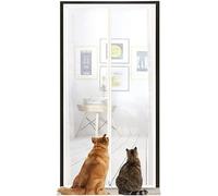 BANTASE Porte Moustiquaire Résistante for Chat, Améliorée Anti-Rayures for avec Fermeture Éclair Empêchant Les Chiens De S'épuiser(B,90x210cm)