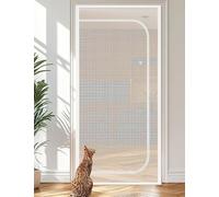 BANTASE Porte Moustiquaire Résistante for Chat, Améliorée Anti-Rayures for avec Fermeture Éclair Empêchant Les Chiens De S'épuiser(A,110x220cm)