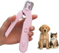 BANTASE Tondeuse À Griffes LED 2 en 1 for Chiens Et Chats. Coupe des Toute Sécurité sans Crainte Grâce L'éclairage Intégré(Pink)
