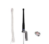 Banten C-20308 Antenne VHF pour voiliers 25 cm-2 dBi 50 Ohm avec Support et Fixation en L 18 mètres de câble en Caoutchouc, Blanc, 0,25 m