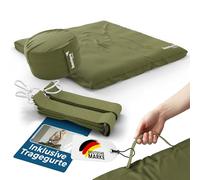banters Ensemble de coussins de méditation avec rembourrage kapok, coton bio, zafu et zabuton, hauteur réglable, lavable, avec sangles de transport (vert)