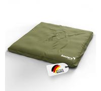 Banters Zabuton Tapis de méditation 80 x 80 x 6 cm, 100 % coton bio, tapis de yoga ergonomique, lavable, avec journal de 5 minutes (vert)