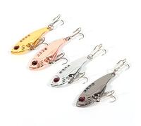 Bantes de manivelle, 4pcs 11g 55 mm en métal Red Eyes Fish Fish Lres Baits Crank with Hamed Fishing Tackle for Saltwater Eater