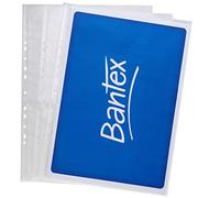 Bantex 203608 Lot de 25 pochettes en polypropylène perforées à ouverture par le haut Transparent Format A3 120 microns