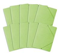 BANTEX 400087827 Lot de 10 porte-documents avec élastique A4 - Pour bureau ou école - Classeur léger pour documents avec 2 élastiques - Vert clair