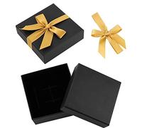 BANTI Boîte Cadeau Boite Carton Petite Boîtes à Bijoux en Papier Ecrin Bijoux Noir avec Bowknot Emballage Coffrets Cadeaux pour Bracelets Bagues Boucles D'oreilles Collier 2 Pcs
