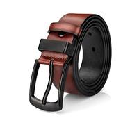 Bantopgong Ceinture décontractée vintage pour hommes Boucle ardillon noire Ceinture large polyvalente en cuir 95cm - 125cm Ceinture décontractée, 95cm