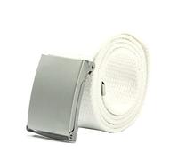 Bantopgong Hommes/Femmes Ceintures Ceinture en Toile Couleur Nylon Ceinture Tressée Jeans Ceinture Réglable Largeur 3.8cm, Blanc, 130cm