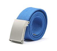 Bantopgong Hommes/Femmes Ceintures Ceinture en Toile Couleur Nylon Ceinture Tressée Jeans Ceinture Réglable Largeur 3.8cm, Bleu, 130cm