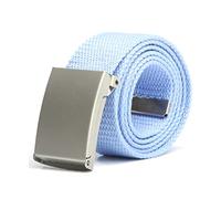 Bantopgong Hommes/Femmes Ceintures Ceinture en Toile Couleur Nylon Ceinture Tressée Jeans Ceinture Réglable Largeur 3.8cm, Bleu ciel, 115cm