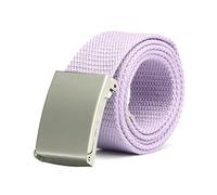 Bantopgong Hommes/Femmes Ceintures Ceinture en Toile Couleur Nylon Ceinture Tressée Jeans Ceinture Réglable Largeur 3.8cm, Violet, 105cm