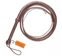 Bantoro Crafts Fouet en Cuir Marron Indiana Jones de qualité supérieure, 2,4 m de Long en 12 Tresses pour l'équitation, Fouet Bruyant (2,4 m)