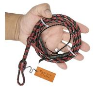 Bantoro Crafts Rouge et Noir Petit Fouet de Poche en Cuir 3 Pieds / 91 cm de Longueur Format de Poche Fouet Miniature Petits vivaneaux Fouet craquant Fort