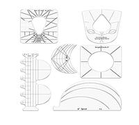 Bantre 6 Pièces Règle Courtepointe Modèles, Gabarit Couture Quilting Ruler, Modèles de Matelassage en Mouvement Libre, Règle Coudre Gabarit Couture