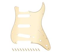 Banworks 1 Ply Strat SSS Pickguard 11 trous pour guitare électrique Pickguard Scratch Plate pour USA/Mexique Modern Style Standard Stratocaster ST JT/HB-01 Golden Mirror