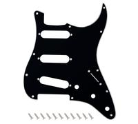 Banworks 3 plis Strat SSS Pickguard 11 trous pour guitare électrique Pickguard Scratch Plate pour USA/Mexicain Modern Style Standard Stratocaster ST JT/HB-01 Noir brillant