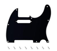 Banworks 3 plis Tele Pickguard 8 trous pour guitare électrique Pickguard Scratch Plate pour USA/Mexique moderne style standard Tele Telecaster JT/HB-03 noir brillant