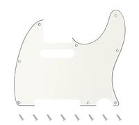Banworks 3 plis Tele Pickguard 8 trous pour guitare électrique Pickguard Scratch Plate pour USA/Mexique Style moderne Standard Tele Telecaster JT/HB-03 Vintage White