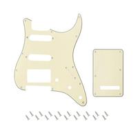Banworks 3Ply Strat HSS Pickguard 11 trous SSH Pickguard Scratch Plate avec plaque arrière 6 trous Tremolo Cover Set pour USA/Mexicain Modern Style Standard Stratocaster ST JT/HB-09 Cream