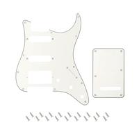 Banworks 3Ply Strat HSS Pickguard 11 trous SSH Pickguard Scratch Plate avec plaque arrière 6 trous Tremolo Cover Set pour USA/Mexicain Modern Style Standard Stratocaster ST JT/HB-09 Vintage White