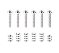 Banworks #4-40 UNC x 5/8" Lot de 6 vis d'intonation de selle en acier inoxydable avec 4 ressorts longs + 2 ressorts courts pour guitare électrique Fender Strat ST JT/QMLS-03 Chrome