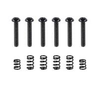 Banworks #4-40 UNC x 5/8" Lot de 6 vis d'intonation de selle en acier inoxydable avec 4 ressorts longs + 2 ressorts courts pour guitare électrique Fender Stratocaster ST Noir