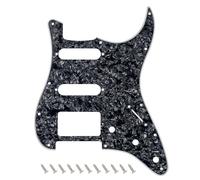 Banworks 4 plis Strat HSS Pickguard 11 trous pour guitare électrique Pickguard SSH Scratch Plate pour USA/Mexicain Modern Style Standard Stratocaster ST JT/HB-02 Black Pearl