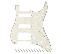 Banworks 4 plis Strat HSS Pickguard 11 trous pour guitare électrique Pickguard SSH Scratch Plate pour USA/Mexicain Moderne Style Standard Stratocaster ST JT/HB-02 Vintage White Pearl