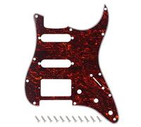 Banworks 4 plis Strat HSS Pickguard 11 trous pour guitare électrique Pickguard SSH Scratch Plate pour USA/Mexique Modern Style Standard Stratocaster ST JT/HB-02 Écaille de tortue rouge